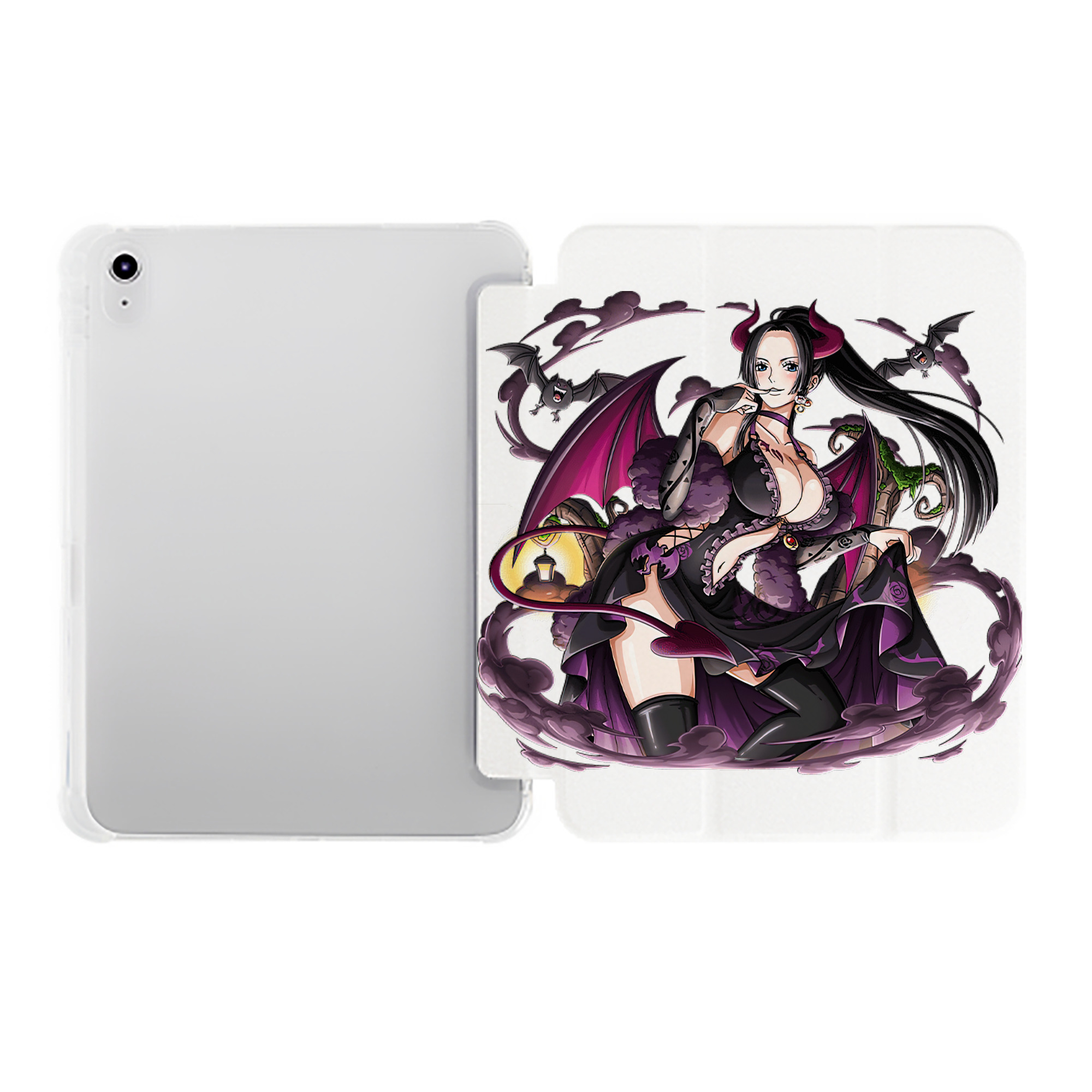 （画像用） ワンピース ボア・ハンコック ONE PIECE Boa·Hancock IPad ケース ペン収納付き 三つ折りスタンド PUレザー×シリコン 対応機種9.5/10.5/10.9インチ